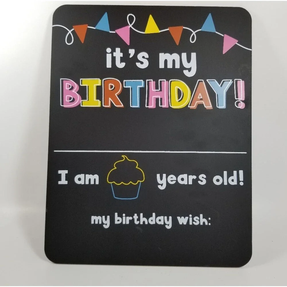 It's‎ My Birthday! Chalkboard Photo Prop Colorful Keepsake